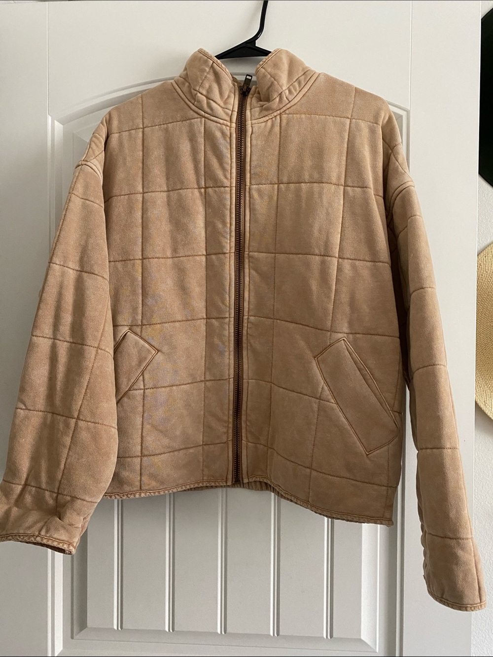 By Together Quilted Tan Zip-Up Jacket